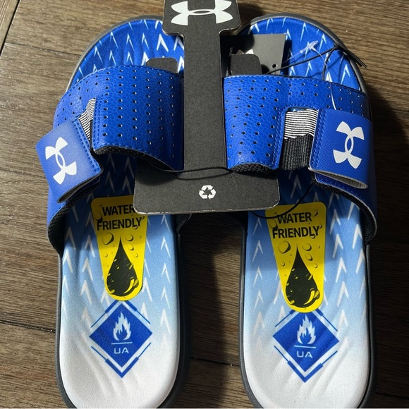 NWT blue under armour slides - Picture 1 of 4
